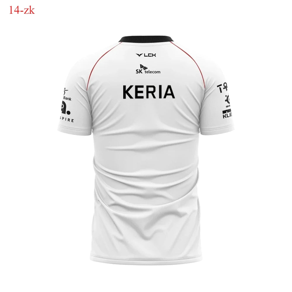 2024 New T1 Esports Team Uniform T-shirt League Of Legends World Finals Jersey T Shirt LOL Games Faker Fan Support Men Clothes