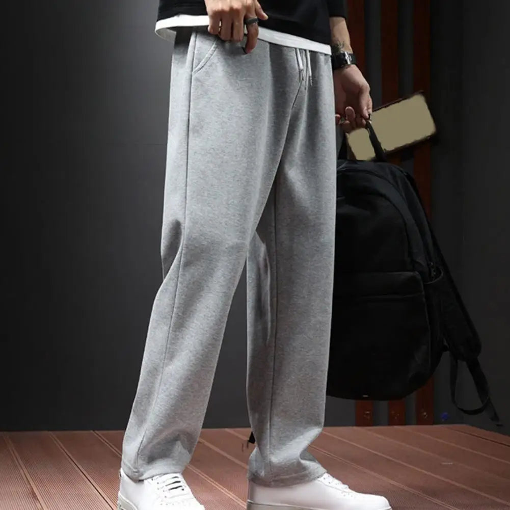 Mens Sweatpants Straight Fit Joggers Loose Drawstring Sports Pants Autumn Men Jogger Pants Casual Long Trousers Tracksuit Men