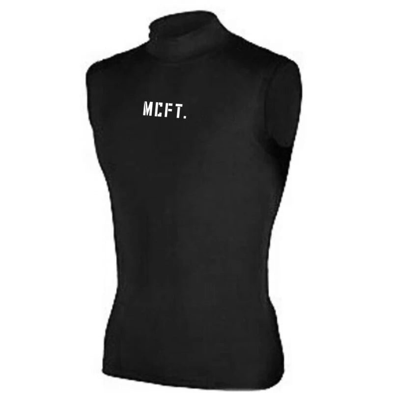 Men's Casual Trend Tight Turtleneck Sleeveless Compression Shirts Gym Fitness Summer Breathable Quick Dry Cool Feeling Tank Tops