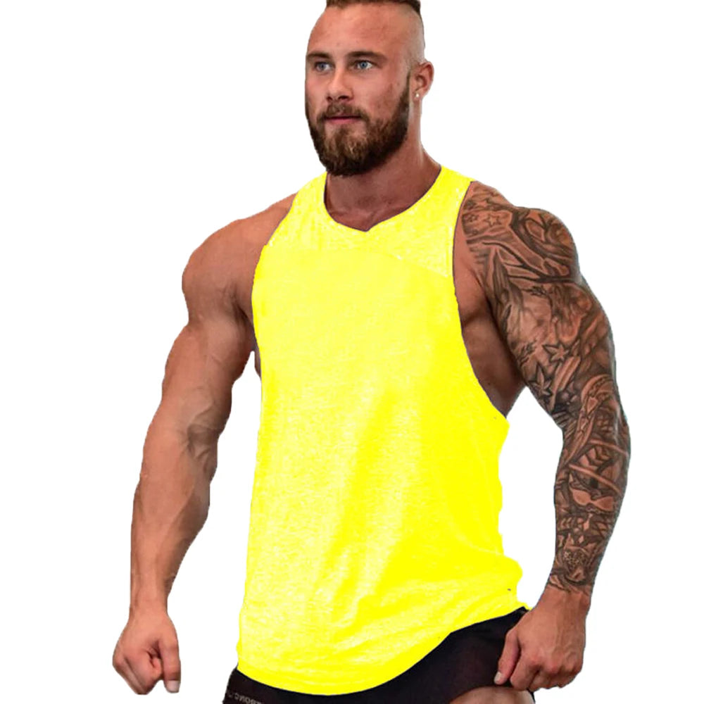 Brand gyms clothing Men Bodybuilding and Fitness Stringer Tank Top Vest sportswear Undershirt muscle workout Singlets Gym shirt