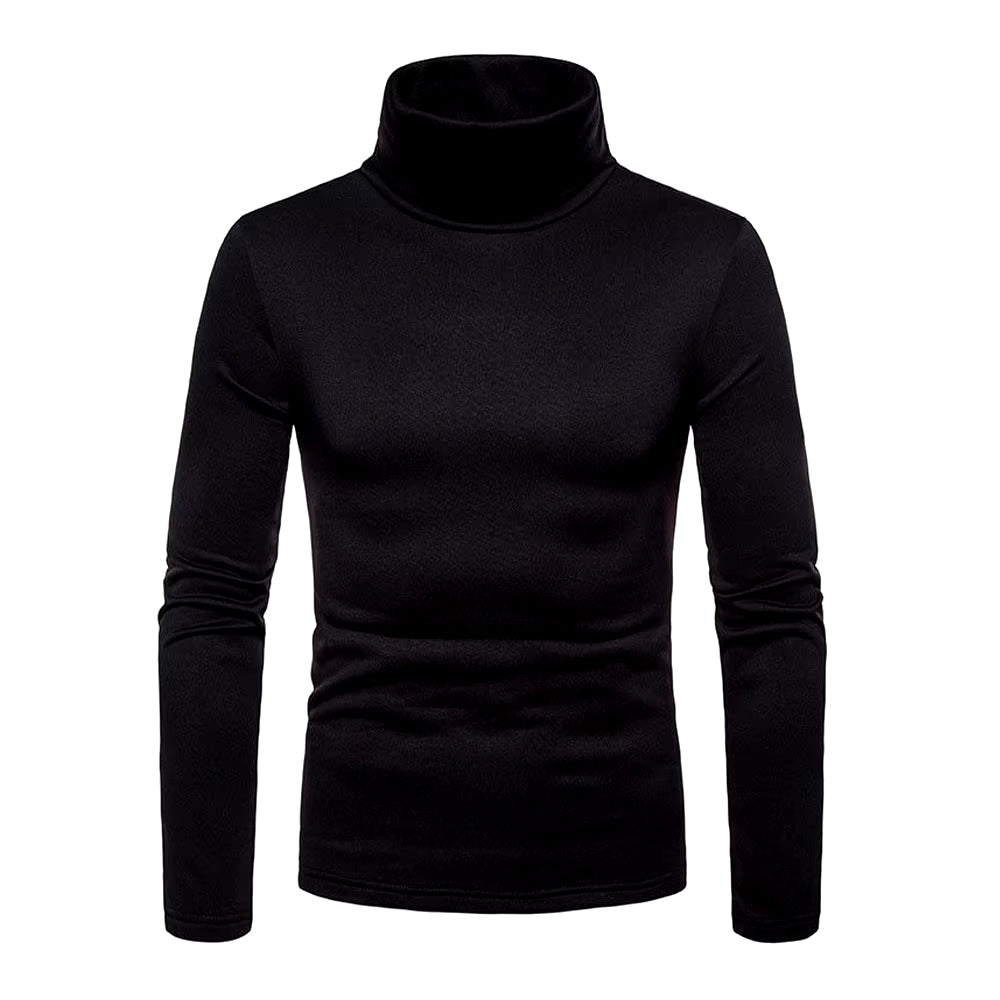 Autumn Winter Mens Turtleneck Sweaters Casual Thermal Long Sleeve Slim Fit Pullovers Stretch Basic Tops Sweatshirt Jumper Tshirt