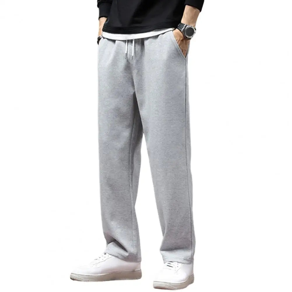 Mens Sweatpants Straight Fit Joggers Loose Drawstring Sports Pants Autumn Men Jogger Pants Casual Long Trousers Tracksuit Men