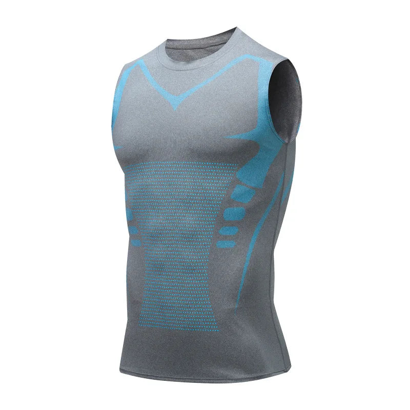 Compression Tank Top Men Gym Shirt Sleeveless Quick Dry Printing Sportswear Male Fitness Bodybuilding Vest Workout Muscle Top