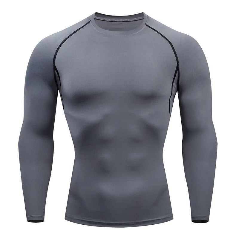 Men Long Sleeve Sport T-shirt Quick Dry Bodybuilding Running Shirt Compression Top Gym T Shirt Men Fitness Tight Rashgard Tshirt