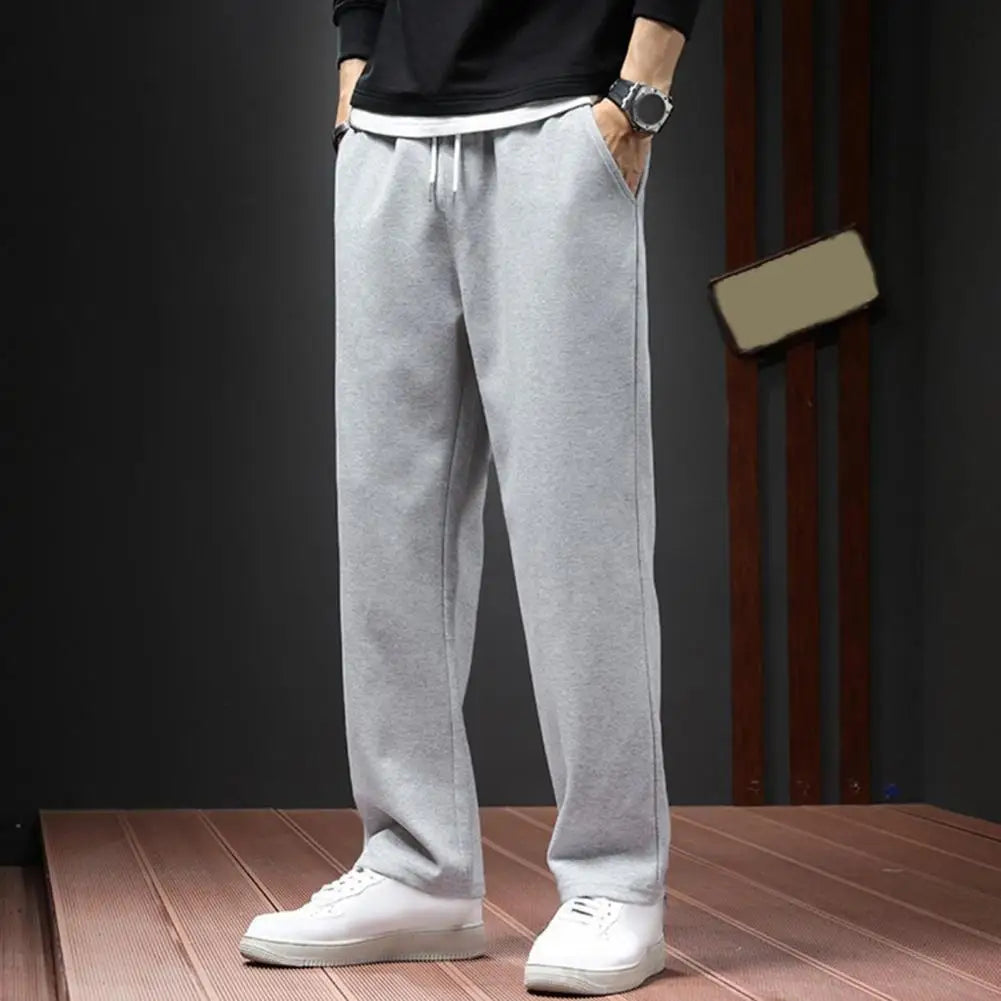 Mens Sweatpants Straight Fit Joggers Loose Drawstring Sports Pants Autumn Men Jogger Pants Casual Long Trousers Tracksuit Men