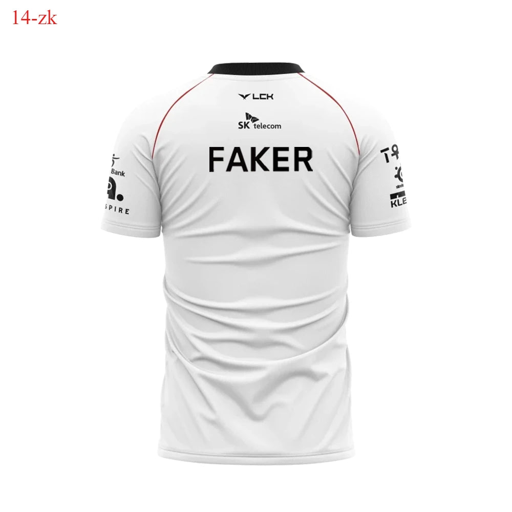 2024 New T1 Esports Team Uniform T-shirt League Of Legends World Finals Jersey T Shirt LOL Games Faker Fan Support Men Clothes