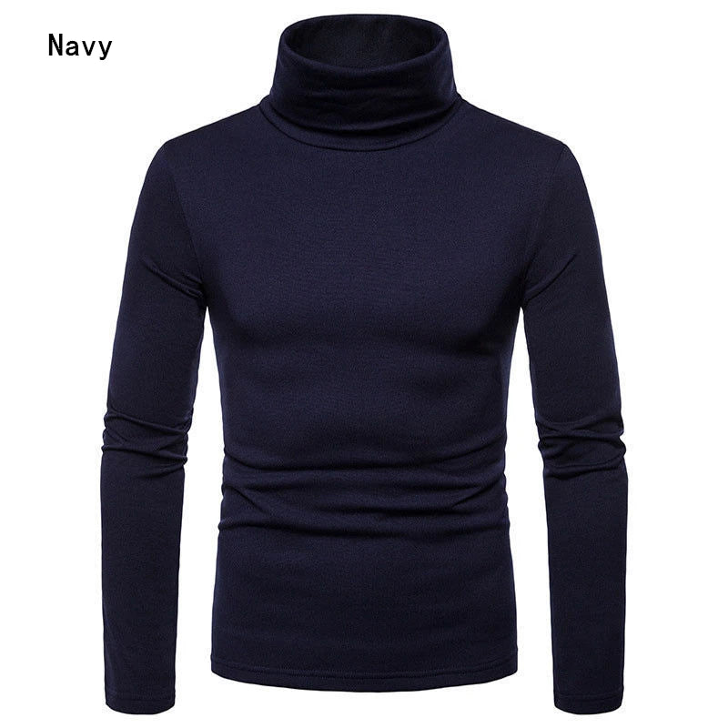 Autumn Winter Mens Turtleneck Sweaters Casual Thermal Long Sleeve Slim Fit Pullovers Stretch Basic Tops Sweatshirt Jumper Tshirt