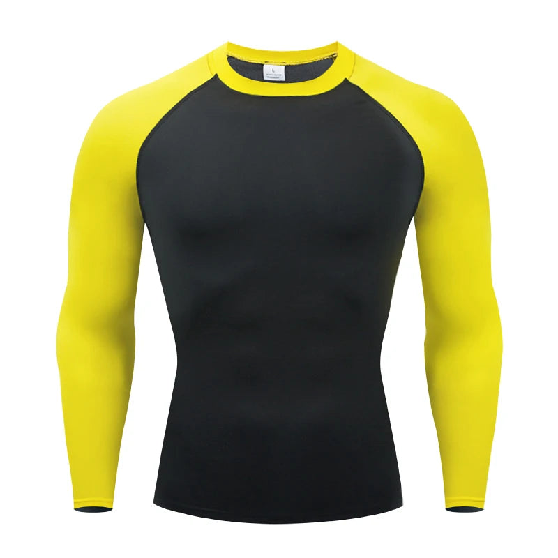 Men Long Sleeve Sport T-shirt Quick Dry Bodybuilding Running Shirt Compression Top Gym T Shirt Men Fitness Tight Rashgard Tshirt