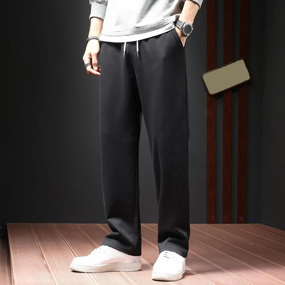 Mens Sweatpants Straight Fit Joggers Loose Drawstring Sports Pants Autumn Men Jogger Pants Casual Long Trousers Tracksuit Men