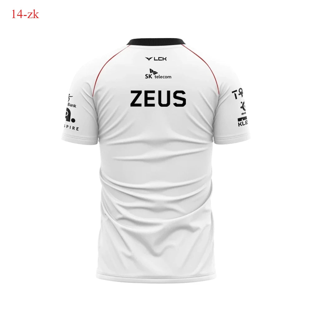 2024 New T1 Esports Team Uniform T-shirt League Of Legends World Finals Jersey T Shirt LOL Games Faker Fan Support Men Clothes