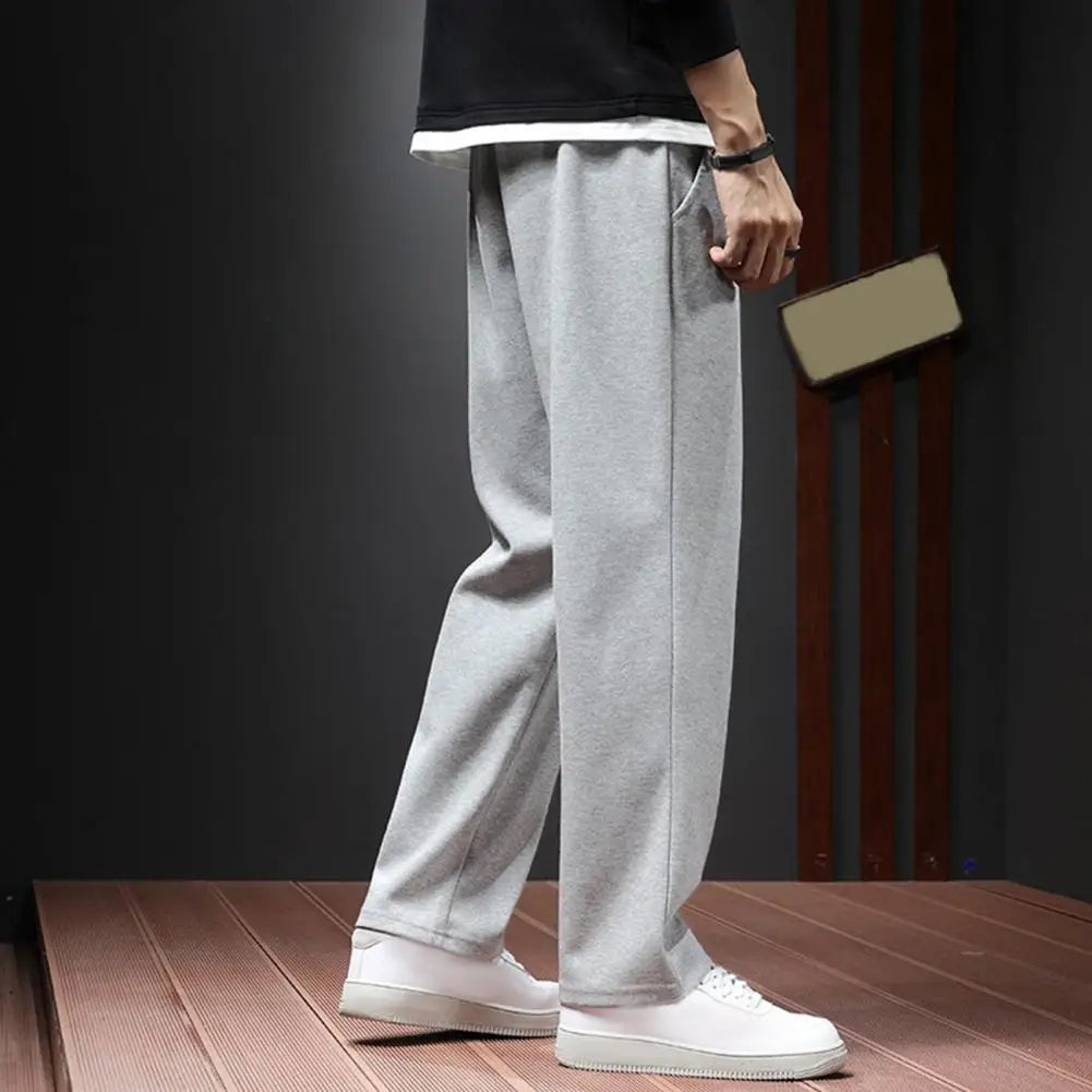 Mens Sweatpants Straight Fit Joggers Loose Drawstring Sports Pants Autumn Men Jogger Pants Casual Long Trousers Tracksuit Men