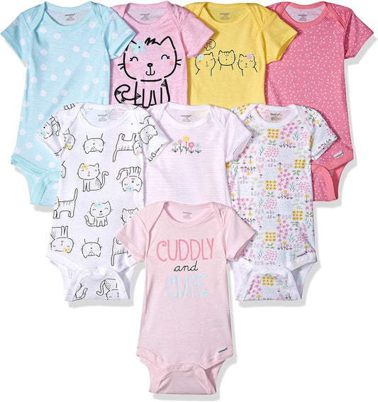 Baby-Girls 8-Pack Short Sleeve Mix & Match Bodysuits